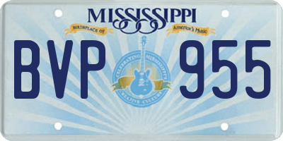 MS license plate BVP955