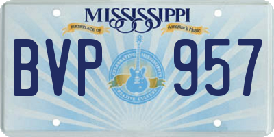 MS license plate BVP957