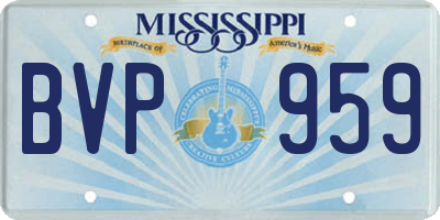 MS license plate BVP959