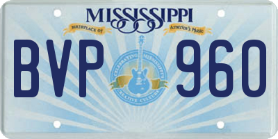 MS license plate BVP960