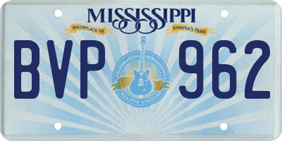 MS license plate BVP962