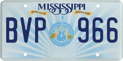 MS license plate BVP966