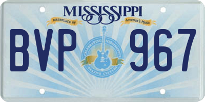MS license plate BVP967