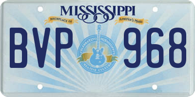 MS license plate BVP968