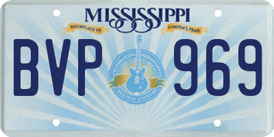 MS license plate BVP969