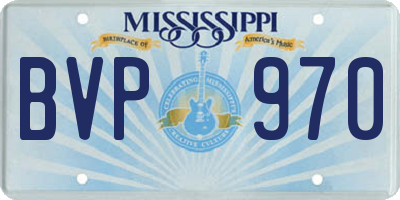MS license plate BVP970