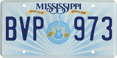 MS license plate BVP973
