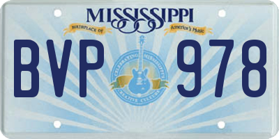 MS license plate BVP978