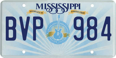 MS license plate BVP984