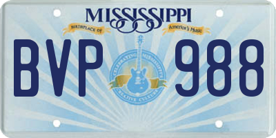 MS license plate BVP988
