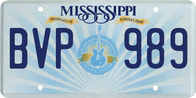 MS license plate BVP989