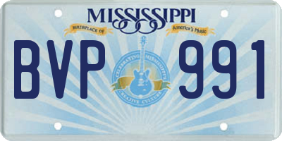 MS license plate BVP991