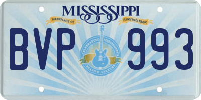 MS license plate BVP993