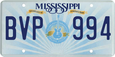 MS license plate BVP994