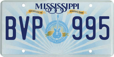 MS license plate BVP995