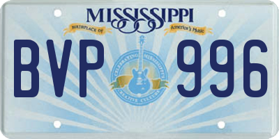MS license plate BVP996