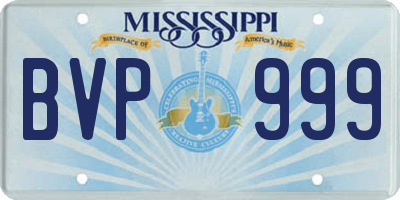 MS license plate BVP999