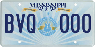 MS license plate BVQ000