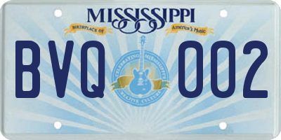 MS license plate BVQ002