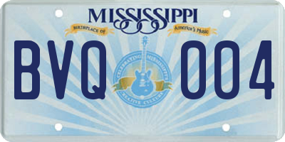 MS license plate BVQ004