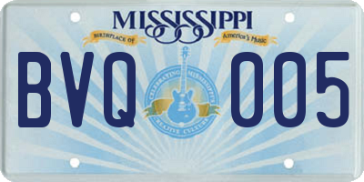 MS license plate BVQ005