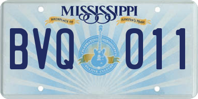MS license plate BVQ011
