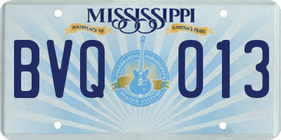 MS license plate BVQ013