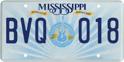 MS license plate BVQ018