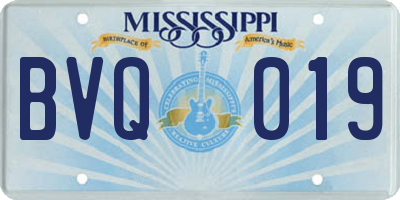 MS license plate BVQ019