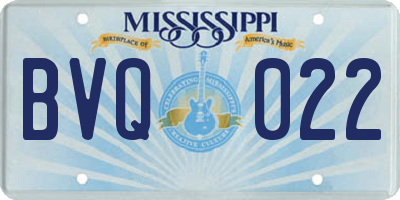 MS license plate BVQ022