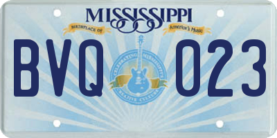MS license plate BVQ023