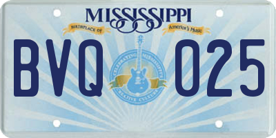 MS license plate BVQ025