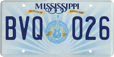 MS license plate BVQ026