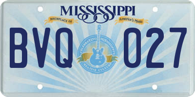 MS license plate BVQ027