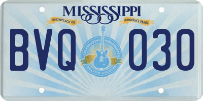 MS license plate BVQ030
