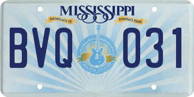MS license plate BVQ031