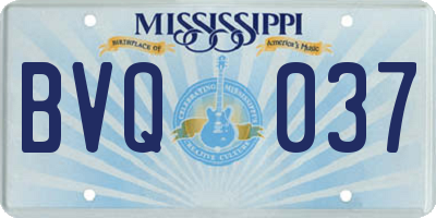 MS license plate BVQ037