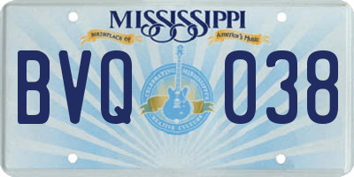 MS license plate BVQ038