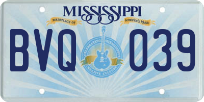 MS license plate BVQ039