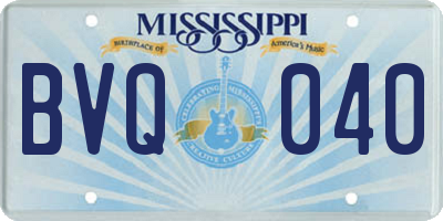 MS license plate BVQ040