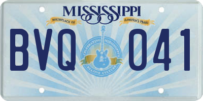 MS license plate BVQ041