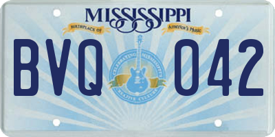 MS license plate BVQ042