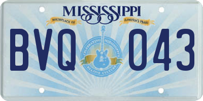 MS license plate BVQ043