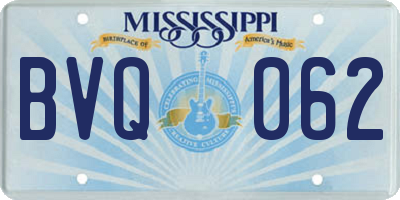 MS license plate BVQ062