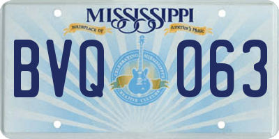 MS license plate BVQ063