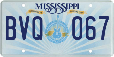 MS license plate BVQ067