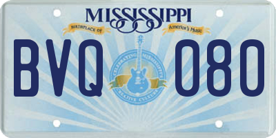 MS license plate BVQ080