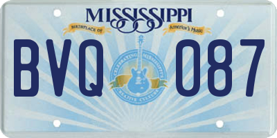 MS license plate BVQ087
