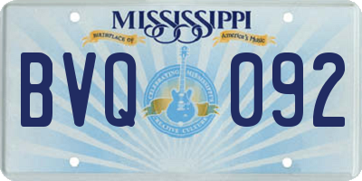 MS license plate BVQ092