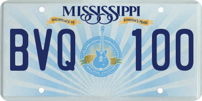 MS license plate BVQ100